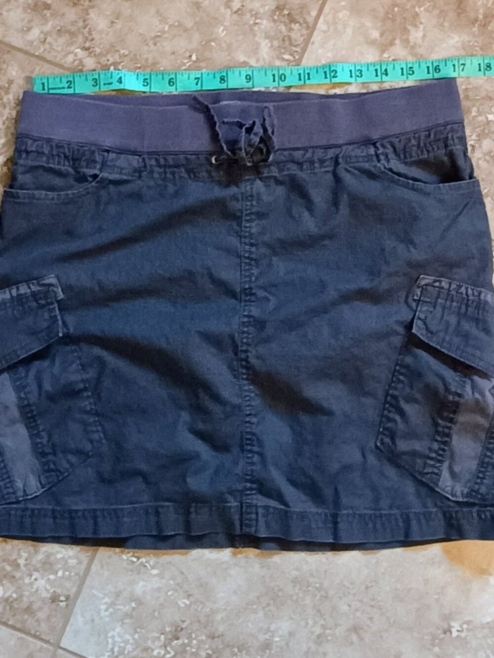 prAna Women's Gray Cargo Utility Skirt Drawstring Outdoor Hiking Size Large - Picture 9 of 10